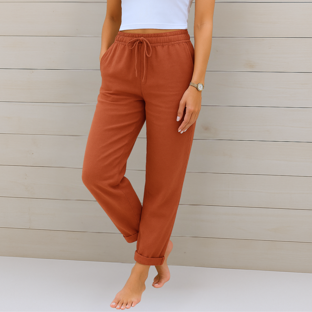 Amelia Claire | Premium Breathable Pants With Elastic Waist