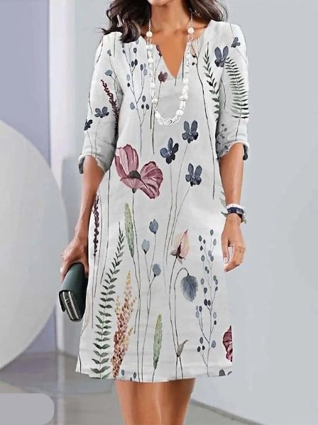 Amelia Claire | Floral Print Double Tunic Dress