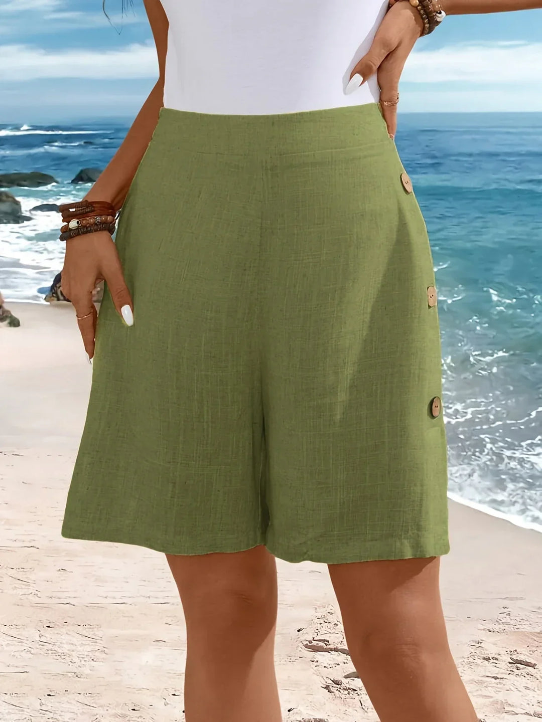 Amelia Claire | Comfortable Shorts With Buttons