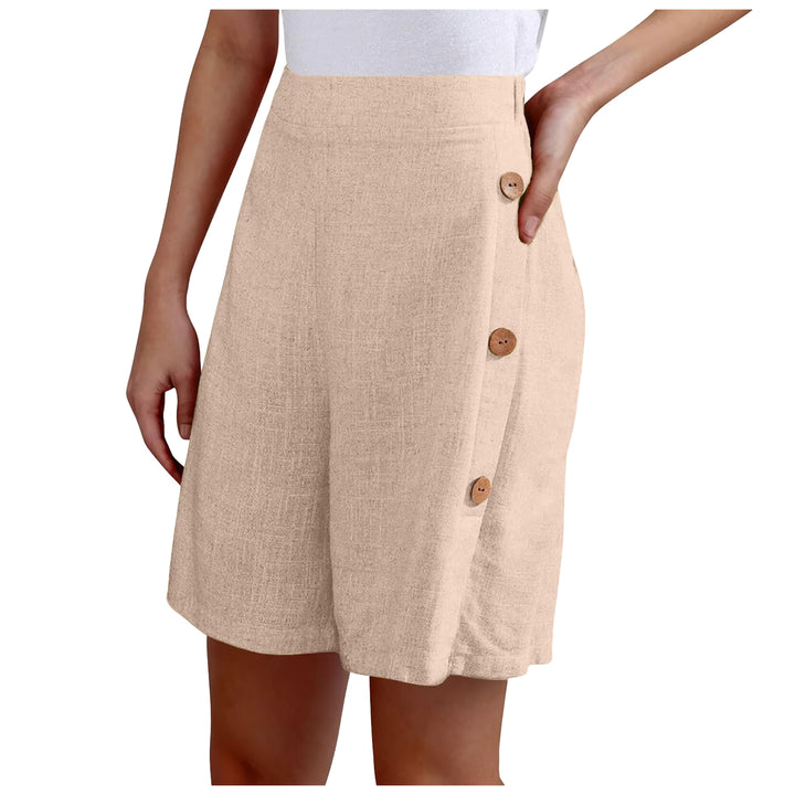 Lucille | High Waist Button Accent Shorts