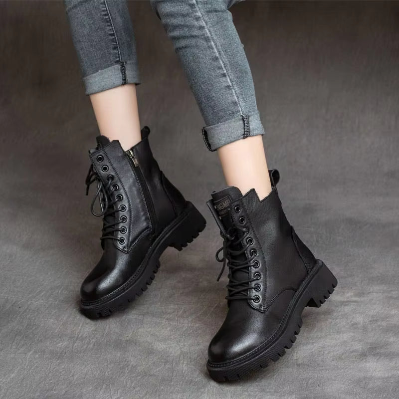 Boots For Women | Black Lace Up Insulated Ankle