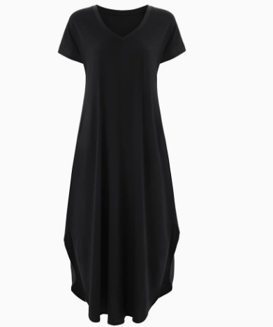 Shirley | Summer Maxi Dress with V Neck and Short Sleeves