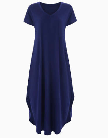 Shirley | Summer Maxi Dress with V Neck and Short Sleeves