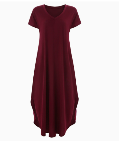 Shirley | Summer Maxi Dress with V Neck and Short Sleeves