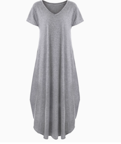 Shirley | Summer Maxi Dress with V Neck and Short Sleeves