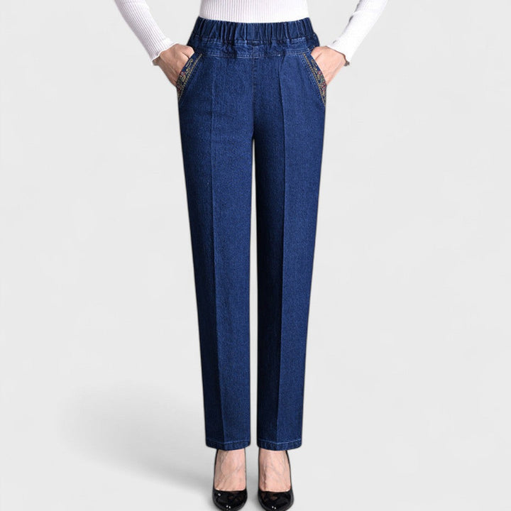 Amelia Claire | Women's Stretch Jeans, Side Pockets, Elastic Waist