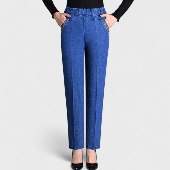 Amelia Claire | Women's Stretch Jeans, Side Pockets, Elastic Waist