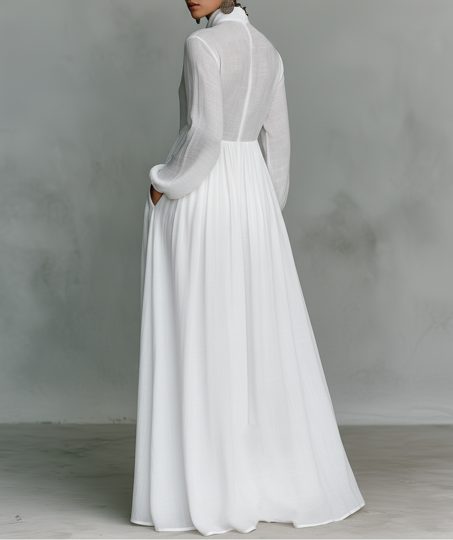 Sylvia | Shirt Maxi Dress with Button Front and Long Sleeves