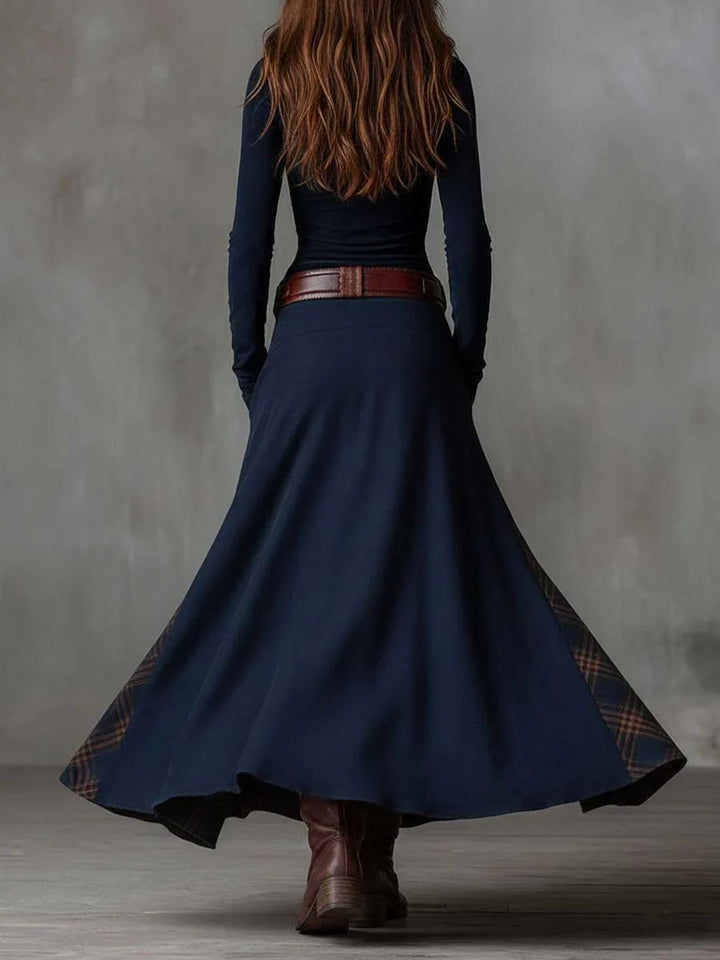 Winifred | Boho Maxi Dress with Button Front and Long Sleeves