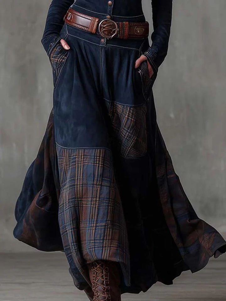 Winifred | Boho Maxi Dress with Button Front and Long Sleeves